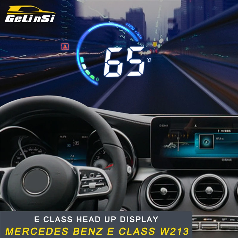 

GELINSI For Mercedes Benz E Class W213 2017-2019 Car HUD Head-Up Display Overspeed Warning Windshield Projector Alarm System