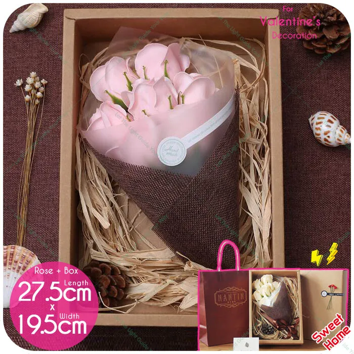 7 шт. Для ванной Мыло розы Box романтическая роза искусственный цветок отлично