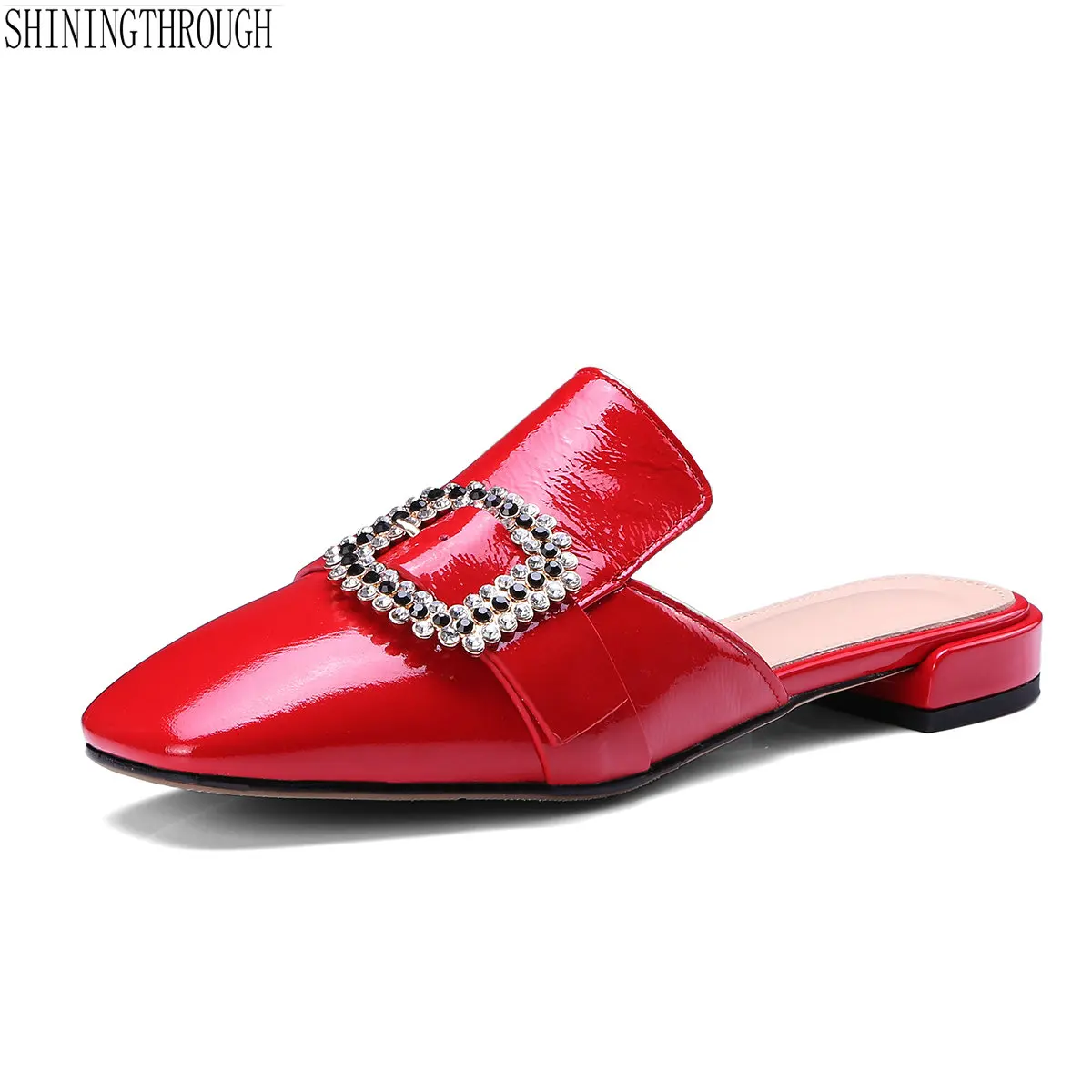 

Genuine Leather summer shoes woman slippers Summer 2cm square heels Lady Casual Shoes yellow black Woman Sandals