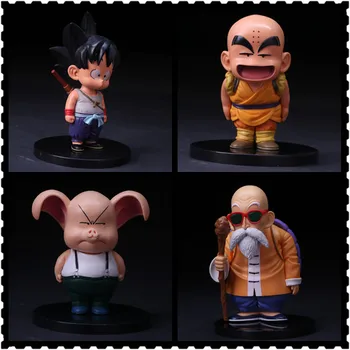 

4 style Dragon Ball Son Goku Krillin Master Roshi Oolong pig Figure Toys Model Doll Hands do toys Dragon Ball Z Budokai