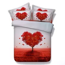 6 Parts Per Set Bed Sheet Set Fantasy Tree of love 3d bedding set
