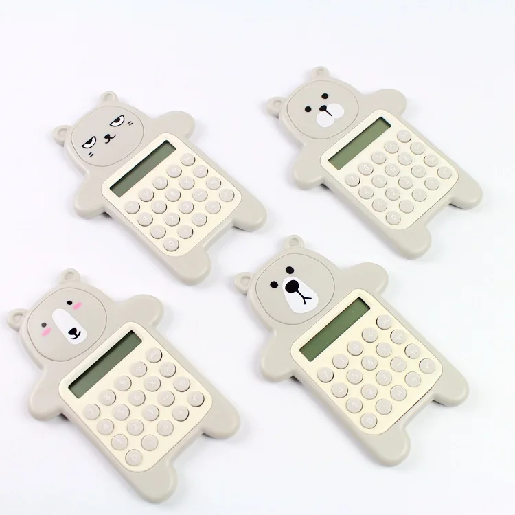 

Cute Lovely Cartoon Little Grey Bear Mini Pocket Portable Function Calculator 8 Digital Display LCD Scientific Calculator