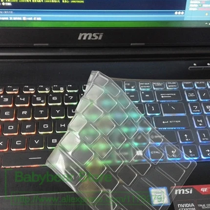 Прозрачный чехол для клавиатуры из ТПУ MSI GT62VR WS60 GP62 GS63VR PX60 PL60 WS63 CX62 WE62 GS63 GP63