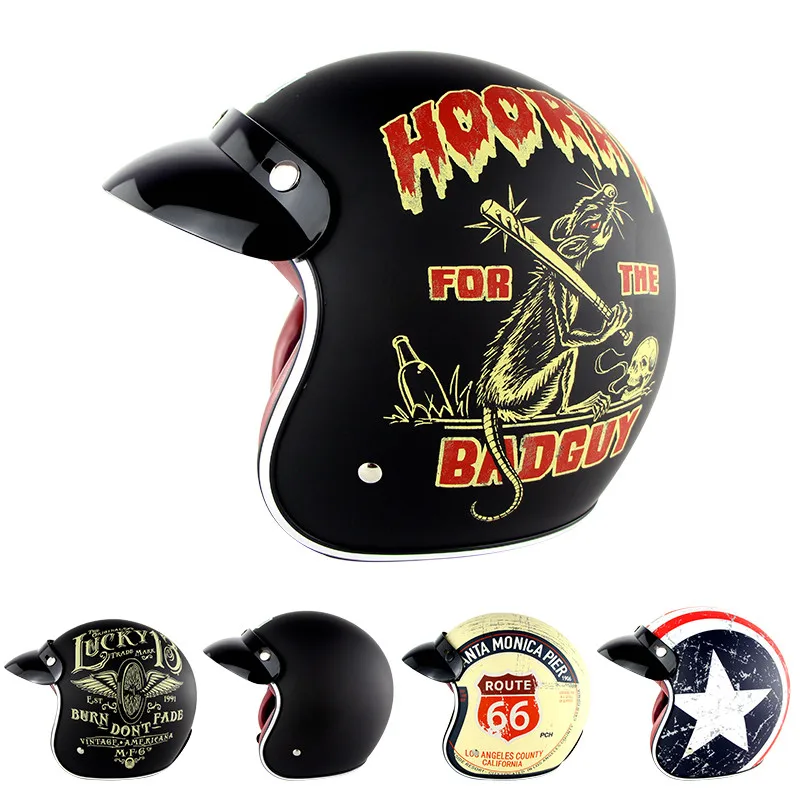 

Soman Cycling Motorcross Casco Retro Classic Helmet Open Face Motorcycle Comfortable Helmets Capacetes Impact DUMB