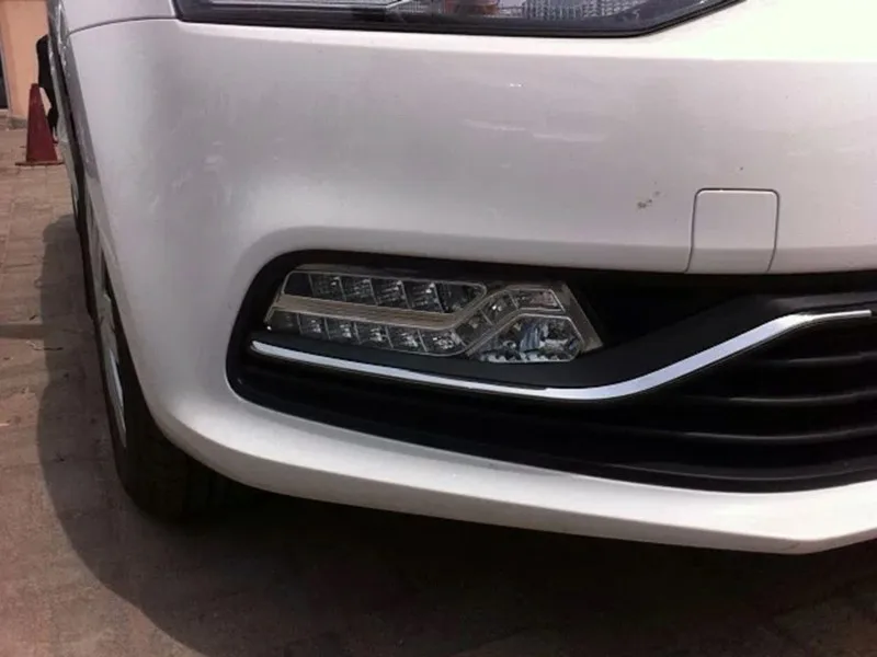 Автомобиль мигает 1 пара DRL для Volkswagen VW Polo Passat B7 дневные ходовые огни Противотуманные фары Крышка дневного света