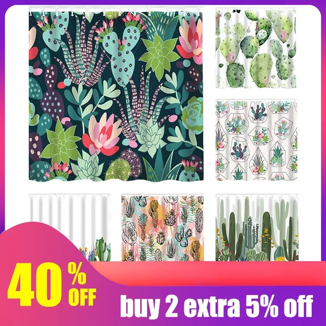 Hoomall Impermeabile Tenda Della Doccia Per Il Bagno Tropicale Piante di Cactus Hoomall Impermeabile Tenda Della Doccia Per Il Bagno Tropicale Piante di Cactus