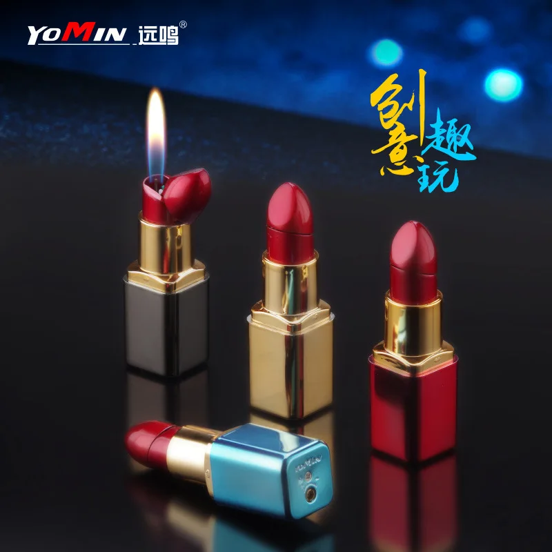 

Originality Interest Play Girl Student Lipstick Lighter Personality Inflation Flame Lighter Lighter