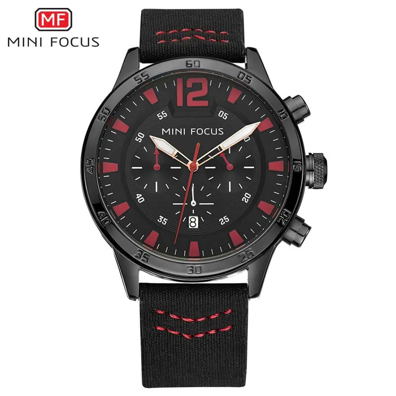  Men's Casual Sport Quartz Watch Minifocus Luxury Military Army Auto Date Nylon Strap Men Watches Fa