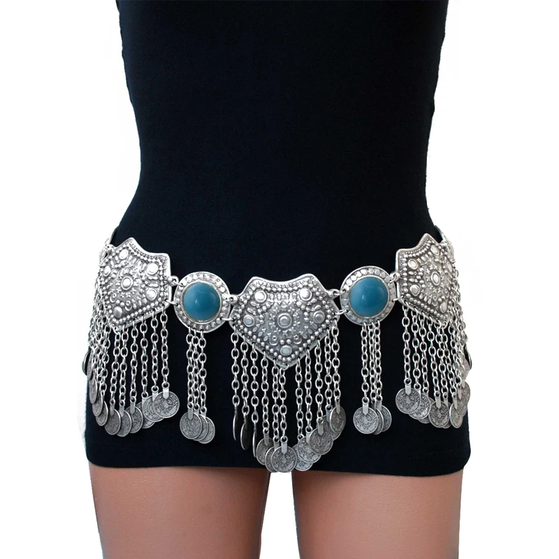 

Fashion Body Chains For Women Carved Boho Ethnic Vintage Coins Tassels Drop Dangle Sexy Belly Dance Chains Bohemian Wasit Chains