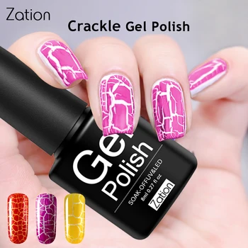 

Zation Crack Nail Gel Varnish Polish UV LED Gel Colorful Crackle UV Lacquer Cracking Nails Lacquer Nail Art Enamel Paint Primer