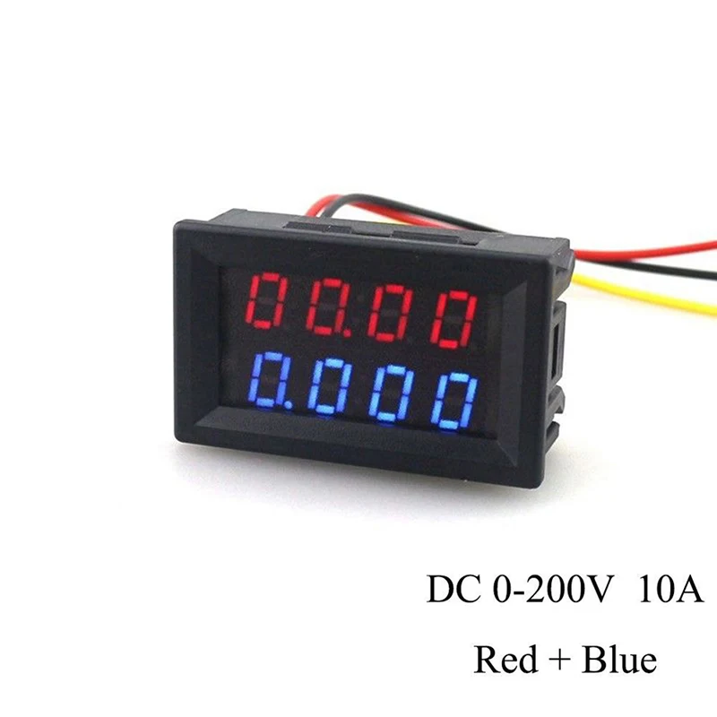 Цифровой вольтметр постоянного тока Амперметр 3/4 бит питания красный синий светодиодный двойной дисплей постоянного тока 0-100 в 10 А напряжение измеритель тока мощность
