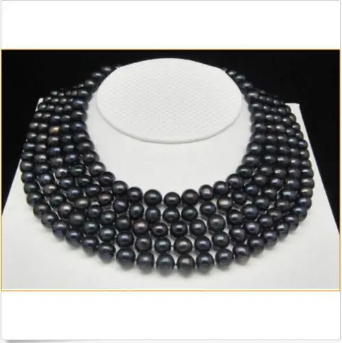 

FREE SHIPPING>>>@@ > N2508 Very Charming AAA south sea natural 9-10mm black pearl necklace 100 inch