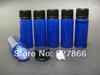 

10pcs Lot 5ml Blue Glass Bottles/Vials with PP Screw lid and stopper insert, NEW & EMPTY containers, sample screw vials