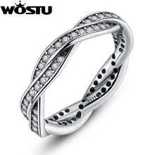 Auténticos 100% de Plata de ley 925 Anillos Cristalinos Llenos Compatible Con Europeo Fit Original Mismo Anillo de La Joyería 7116