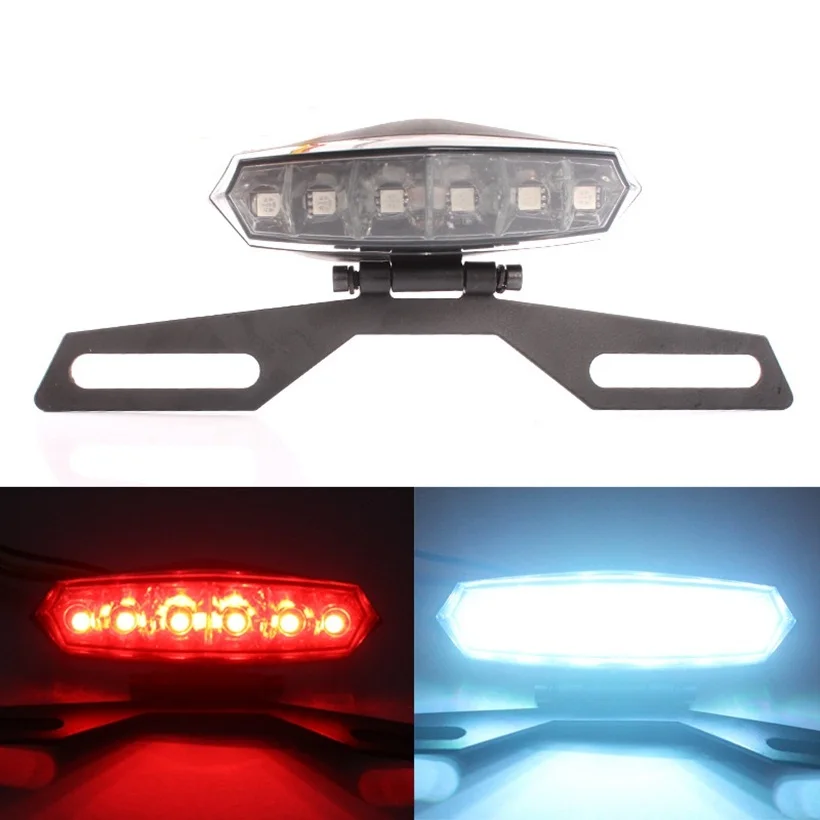 Motorcycle Number License Plate Lamp Rear Brake Running Tail Integrated