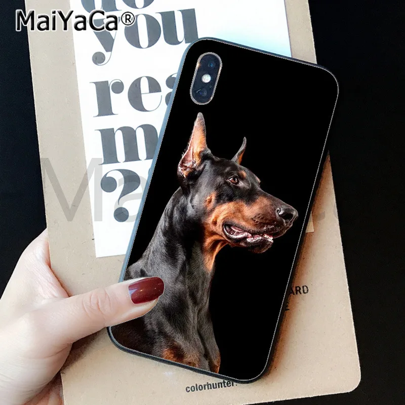 MaiYaCa животное такса собака добермана черный корпус телефона чехол для iphone 11 pro X XS MAX 66S 7 7plus 8 8Plus 5S SE XR