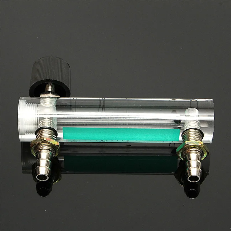 0-3LPM 93mm Acrylic Gas Air Oxygen Flow Meter With Control Valve Metal Connector 0.1Mpa Acrylic Nickel-plated Brass