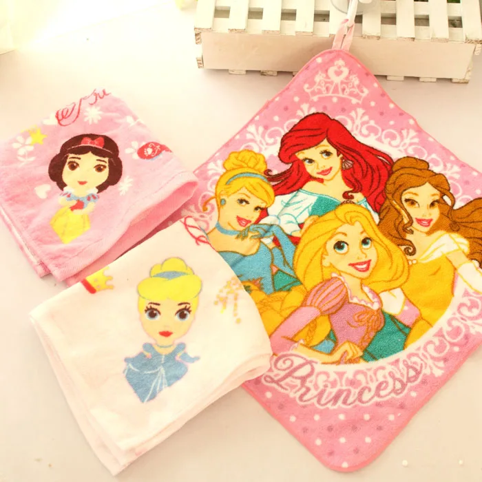 

IVYYE 1PCS 33x33CM Princess Style Anime Bath Towels Cotton Handkerchief Soft Face Towel Cartoon Washcloth Baby Child NEW