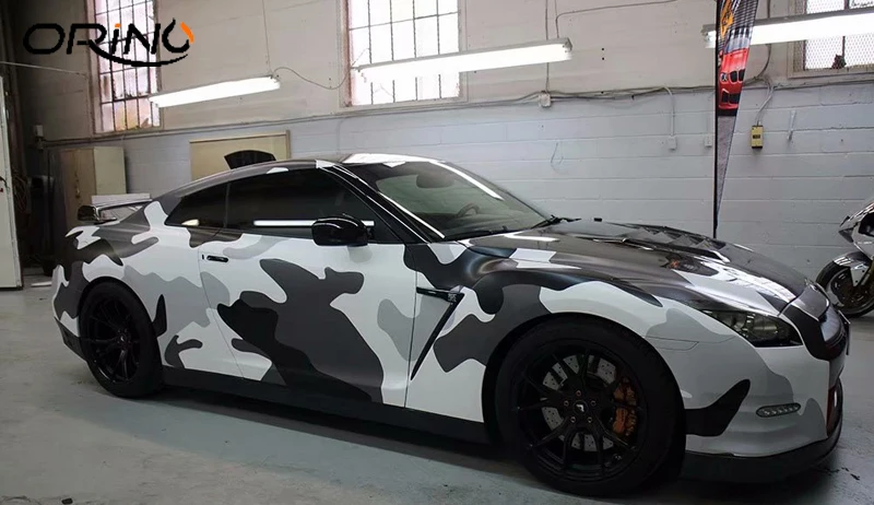 Black White Camouflage Vinyl Film Wrap-4