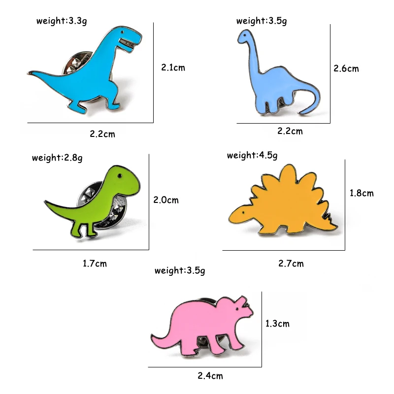 5 шт./компл. 5 стилей, детские толстовки с рисунком динозавра, брошь в виде металлические нашивки на рюкзаке эмали штырь рубашки значков на булавке для Для женщин Для мужчин Модные украшения