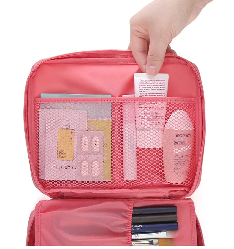 Косметический мешок многофункциональный на молнии для путешествий, косметический Чехол, органайзер для макияжа, сумка для туалетных принадлежностей, наборы для хранения, водонепроницаемый чехол для мытья, HJ016-3