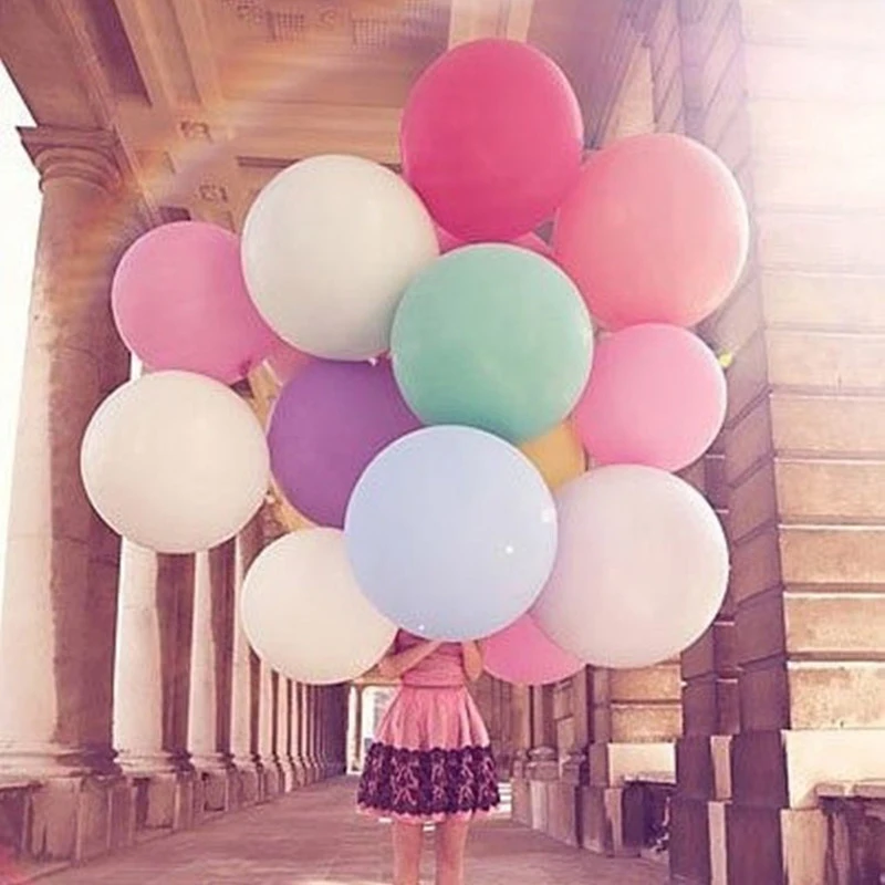 

5pcs 36 inch Round Latex Balloon Colorful Inflable Helium Balloons for Wedding Birthday Party Decorations Balloons Accessories
