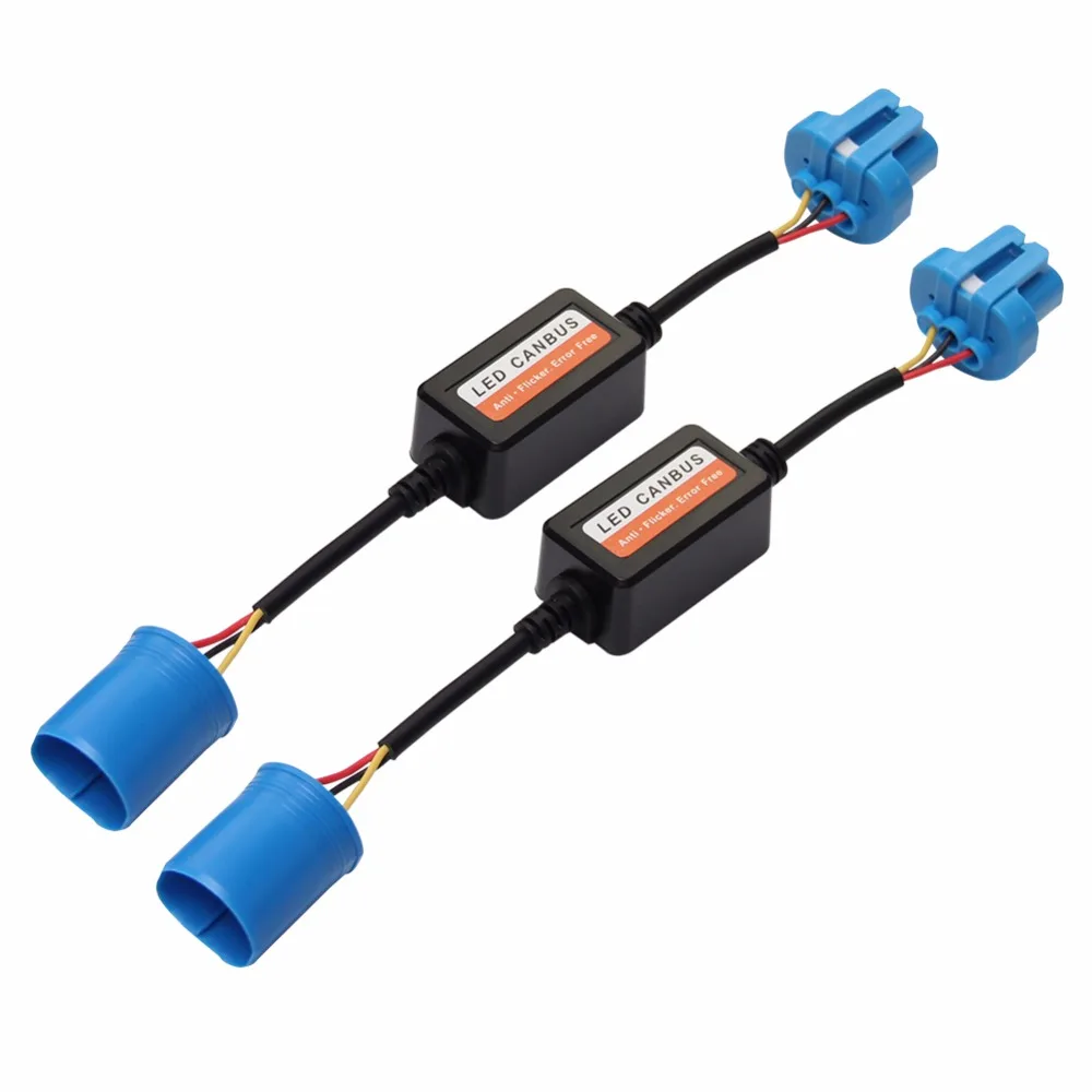 

2pcs 9007 Canbus Wiring Harness Adapter LED Car Headlight Bulb Fog Light CANBUS Error Free Anti Flicker Resistor Flash Canceller