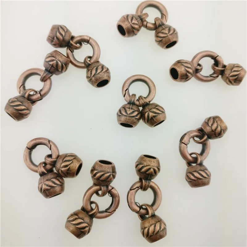 Antique Copper Leather DIY Bracelet Connectors with Clasp diy Hand made