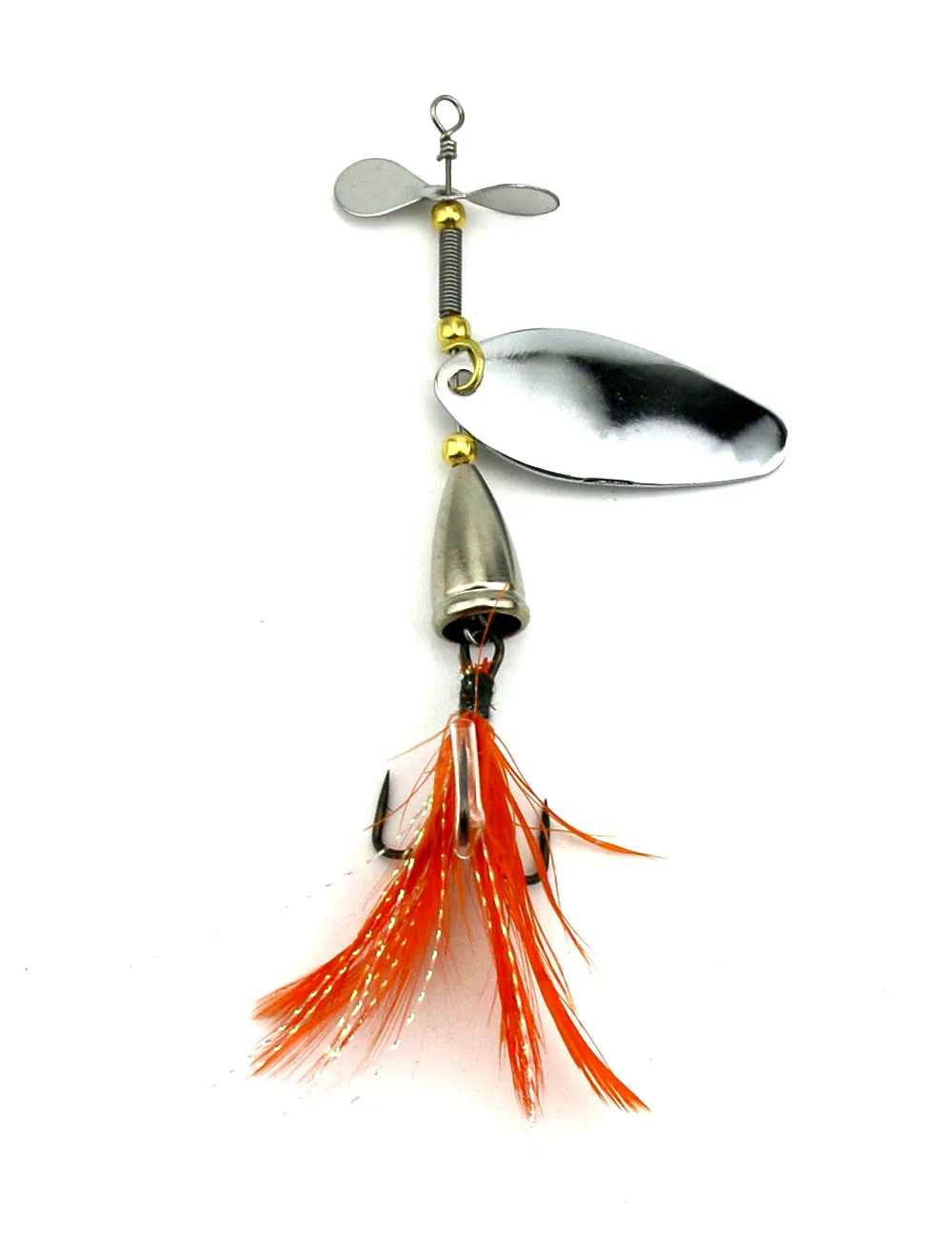 Isca de Pesca Lantejoulas com Gancho de Penas Prata Spinner Colher Isca 9.5cm 13.6g Metal 5 Pçs 7 High Quality Esporte e Lazer