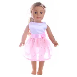 Солнце цветок розовое платье для 18 дюймов Американский Кукла, дети лучший рождественский подарок