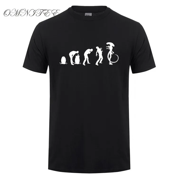 Мужская футболка «Эволюция инопланетянина», летние крутые хлопковые футболки с коротким рукавом, мужские футболки, XS-3XL OT-254