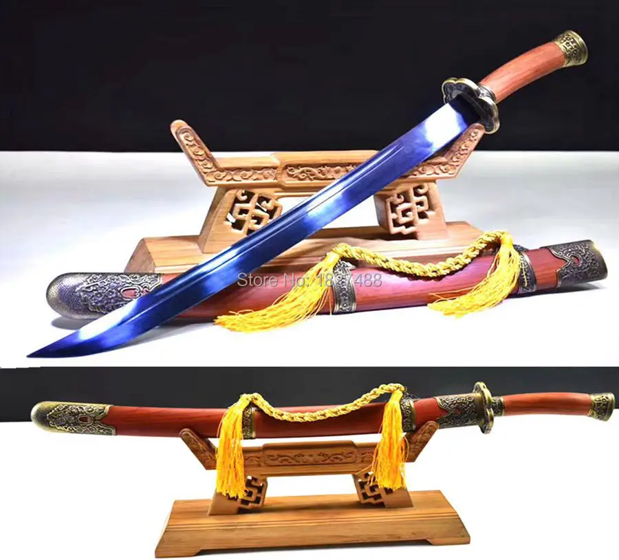 REDWOOD SAYA T1095 HIGH CARBON STEEL BLUE BLADE SHARP HANDMADE CHINESE MEI HUA SWORD QING DAO | Дом и сад