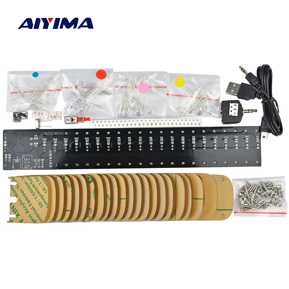 Aiyima LED музыкальный аудио индикатор спектра 21 уровень дисплей электронные Diy