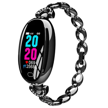 

Fashion creative E68 sports smart watch ladies step by step sleep health monitoring Bluetooth hollow steel belt bracelet watch
