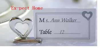 

100pcs Fashion Love Heart Place Card Holder Placecard Holders Silver Wedding Favor Gift Party Decoration Item