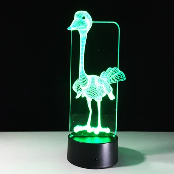 

Ostrich 3d Lamp 7 Color Led Night Lamps For Kids Touch Led Usb Table Lampara Lampe Baby Sleeping Nightlight Sensor Led Lamp Kids