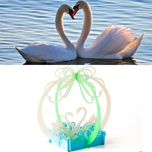 3D pop up Ручной лазерный разрез Винтаж карты Лебединая пара творческие подарки Открытка ко дню рождения открытки на день рождения для влюбленных