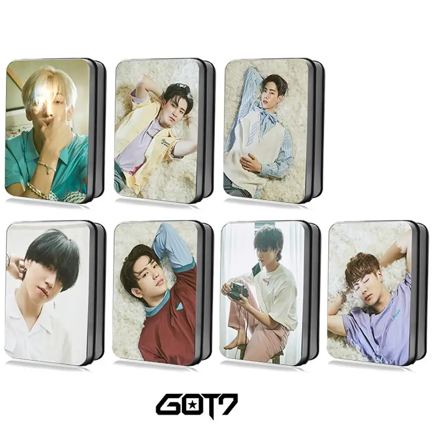 

Kpop GOT7 Present: YOU Polaroid Lomo Photo Card Bambam Mark HD Photocard Cards with Metal Box 30pcs
