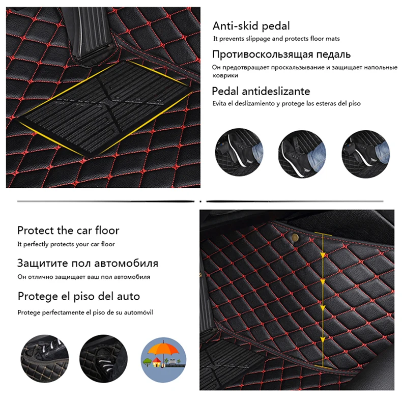 Esteiras de couro auto interior tapetes movimentação