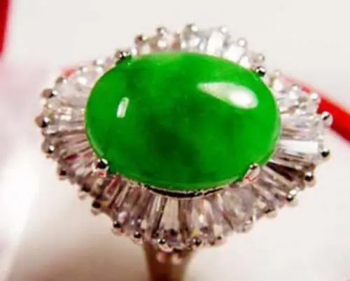 

women Fashion Jewelry shipping> >>>Natural Green Chrysoprase Ring Size:7 8 9