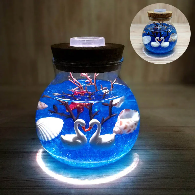 

Creative Aquarium Night Light Durable Home Decoration Simulation Jellyfish DIY Light LED Lamp Valentine's Day Gift
