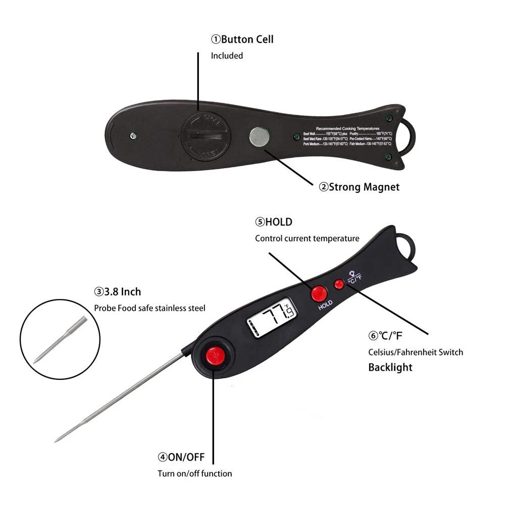 1 шт. цифровой мгновенное считывание мясо термометр-Кухня термометр для приготовления пищи с подсветкой-лучший супер быстрый