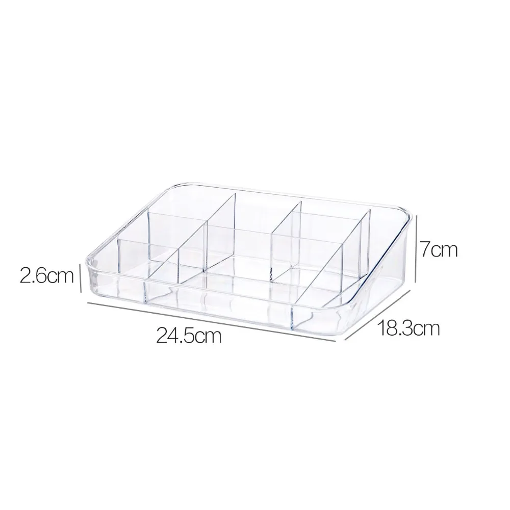 Clear Multi Grid Cosmetics Storage Box Desktop Plastic Makeup Lipstick Polish Organizer Case Desktop Jewelry Display Stand