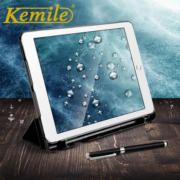 

Kemile For iPad 2018 Case A1893 A1954 9.7 PU Leather Auto Sleep wake up Cover W Pencil Holder Case For ipad 2018 A1893 A1954 9.7