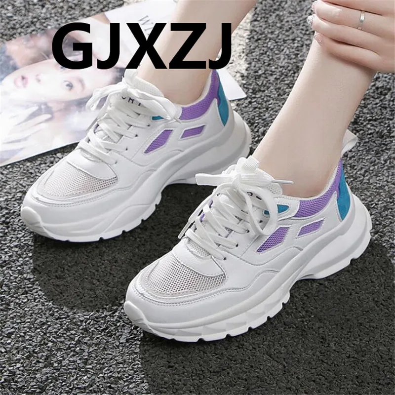 

Outdoor soft bottom breathable comfortable casual spring Korean version of breathable tie color casual white shoes