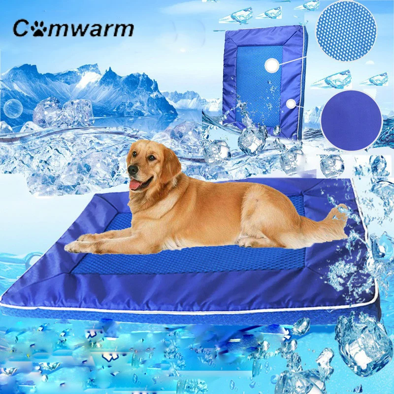 

Comwarm New Summer Pet Dog Cat Soft Kennel Cooling Bed Mat Breathable Hand Washable Mats Nylon Carpets Pet Supplies