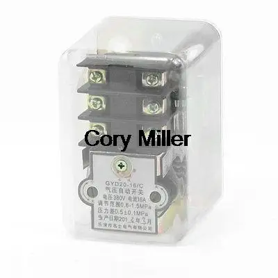

AC 380V 16A G3/8" 135-175PSI 1-Port Air Compressor Pressure Switch Control Valve