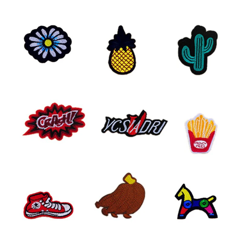 New Arrival Flower Cactus Shoes Horse Fries Patches Iron On Or Sew