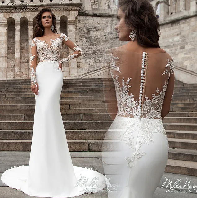 Robe De Mariage New Arrival Mermaid Wedding Dresses 2017 Sweetheart Robe De Mariage New Arrival Mermaid Wedding Dresses 2017 Sweetheart Neck Sleeveless Court Train On Back