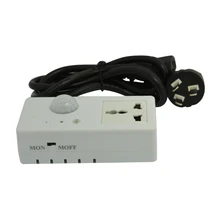 Лидер продаж умный дом переключатель пассивного инфракрасного датчика индукции человека выключатель питания Задержка Время Регулируемый движения голос двойной контроль розетка